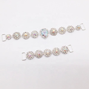custom alloy sterling silver metal crystal ab rhinestone connectors for fitness bikini competition