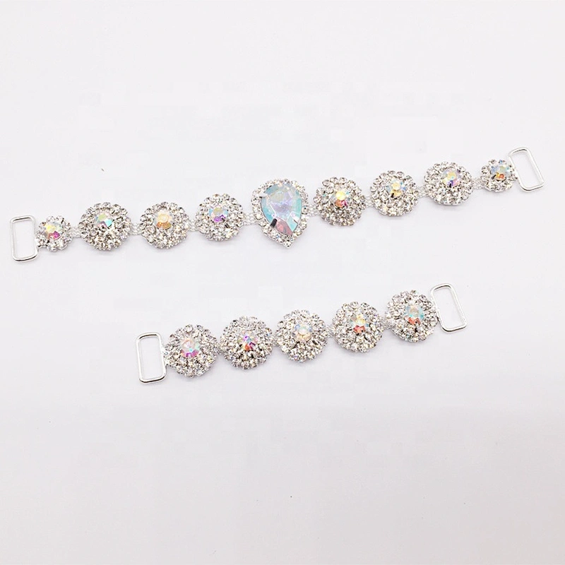 custom alloy sterling silver metal crystal ab rhinestone connectors for fitness bikini competition