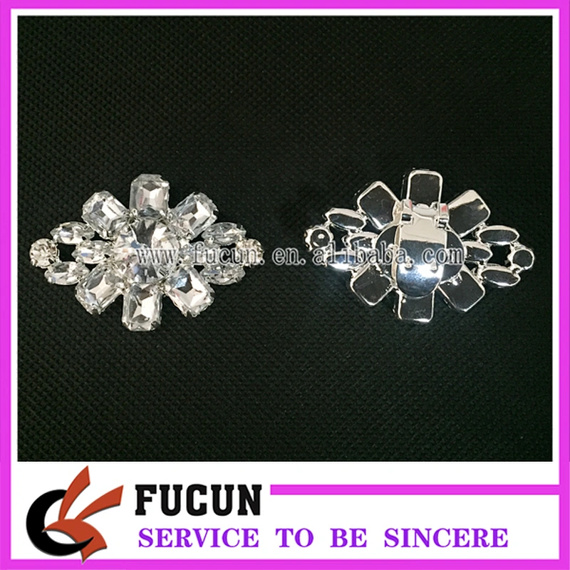 Rhombus Snowflake Rhinestone Shoe Buckles Snap On Bridal Shoe Clips Pair Decoration