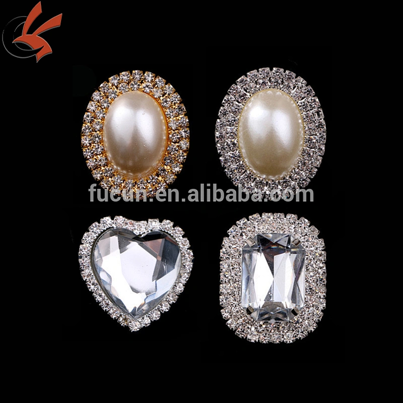 23*30mm colorful pearl rhinestone oval buckles brooch