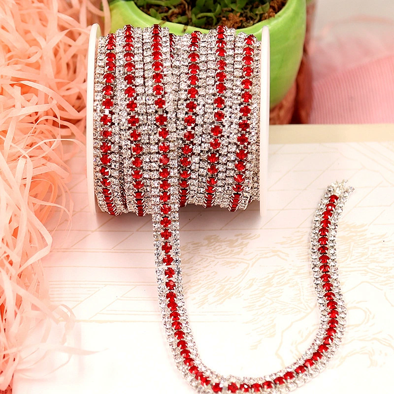 Diamond Various Colored Rhinestone Braid Cup Trim Chain