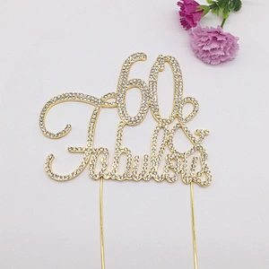 Party occasion new item 2018 celebrates 60th birthday cake decoration cake topper favors