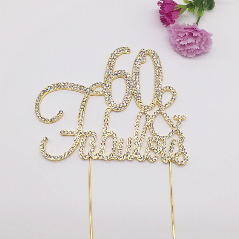 Party occasion new item 2018 celebrates 60th birthday cake decoration cake topper favors