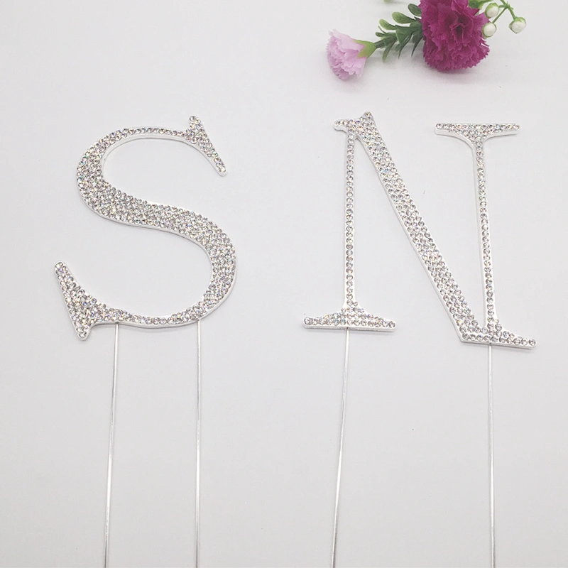 12cm A to Z a set of capital alphabet crystal birthday cake topper