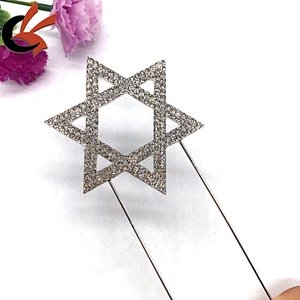 New arrival Hexagonal star shape crystal rhinestone cake topper