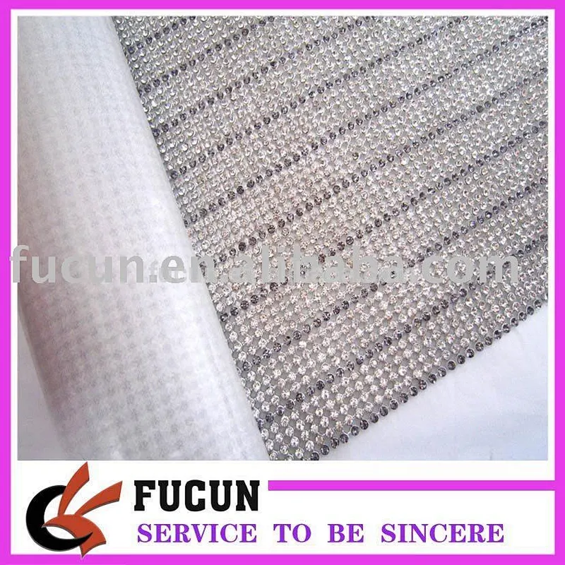 2mm/4mm/6mm Rhinestone Mesh For Clothes Decoration/Shoe Decoration Hot Fix Rhinestone Aluminium Mesh