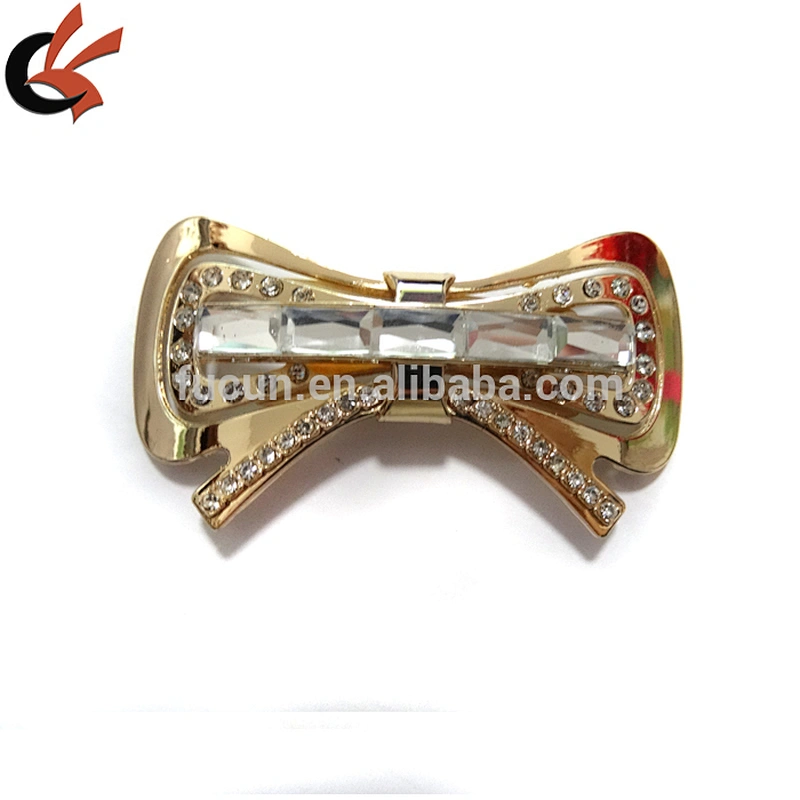 gold plating acrylic and rhinestone Wedding Bridal Shoe clips