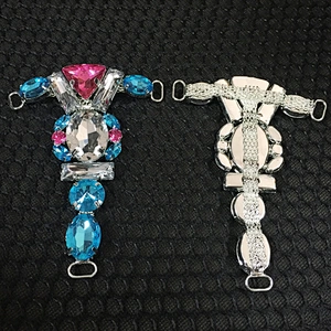 Fashion colorful rhinestone acrylic shoelace charm shoe accessories for ladies summer sandals