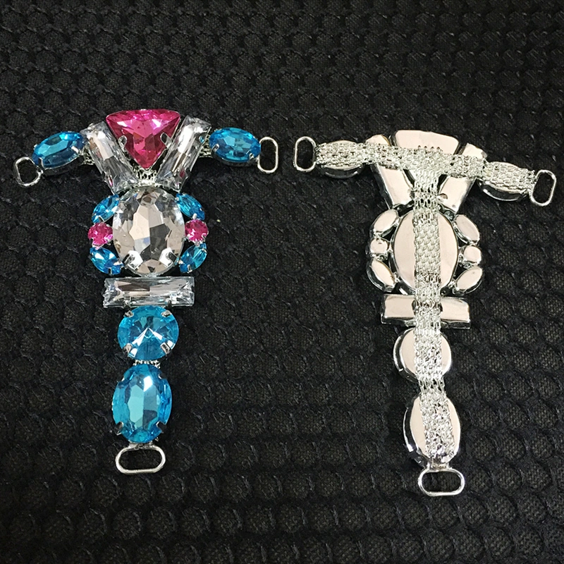Fashion colorful rhinestone acrylic shoelace charm shoe accessories for ladies summer sandals