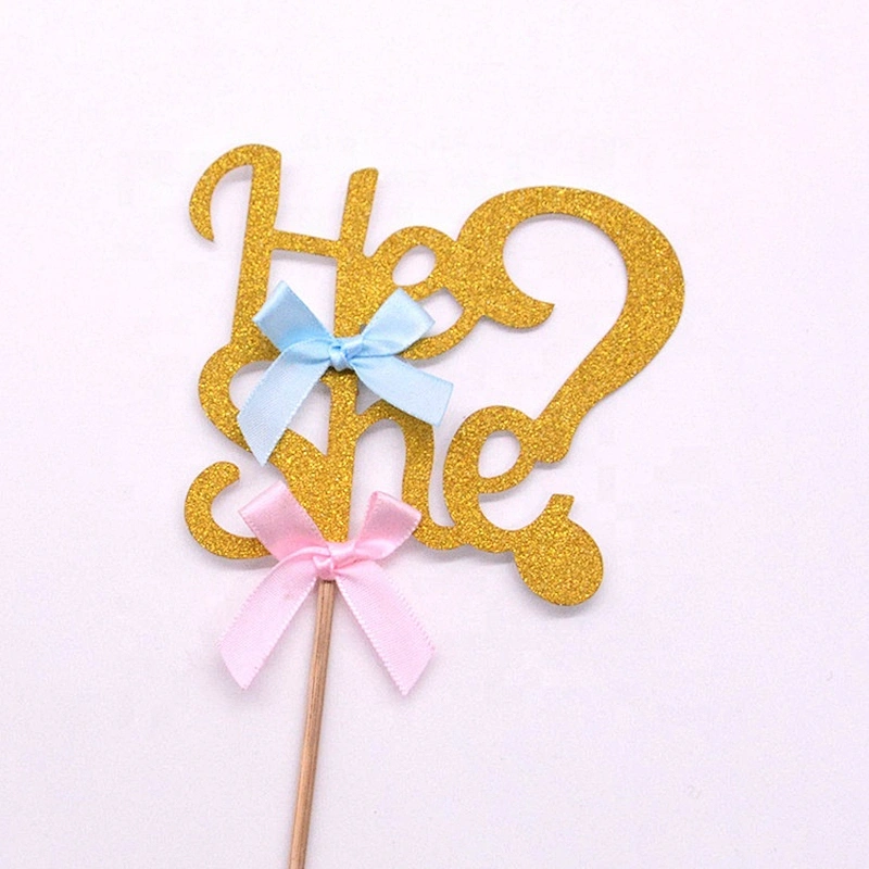 Party Supplies Babe Shower Happy Birthday He or She Cake Pop Sticks Paper Cake Topper