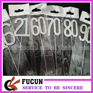 hot sale number 0-9 rhinestone cake topper for Birthday cake decoration