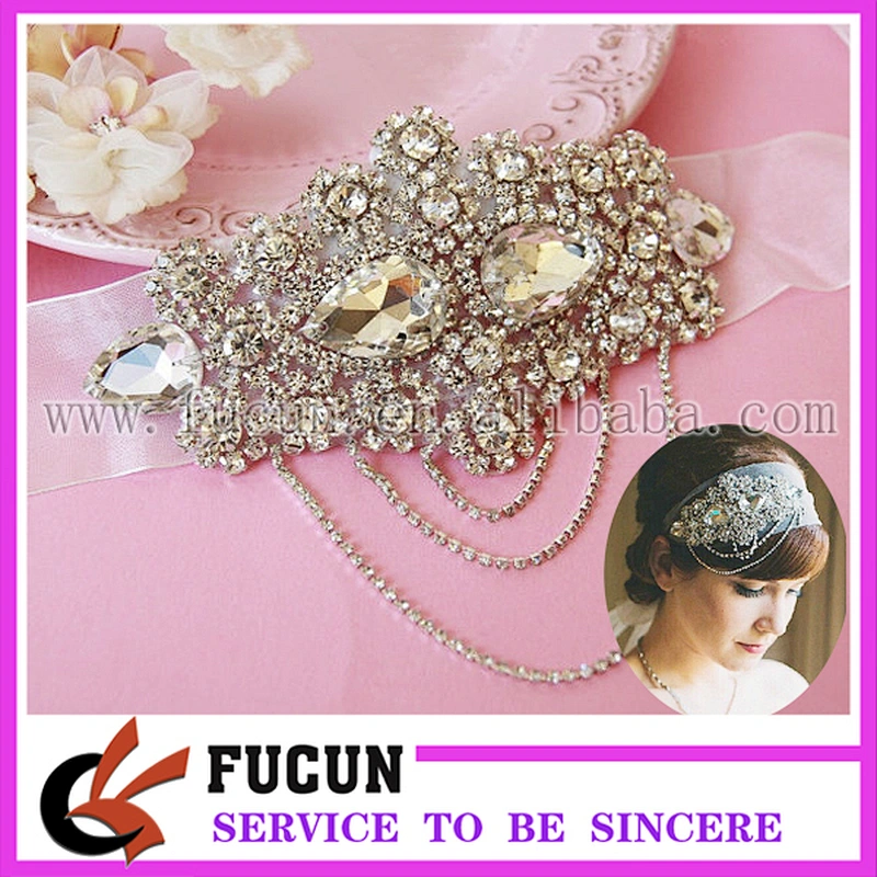 Sewing Motif Bridal Sash Crystal Rhinestone Applique Embellishment