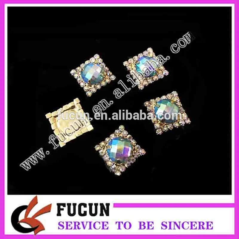 Small flat back Multi Color Crystal Epoxy resin brooch for dress