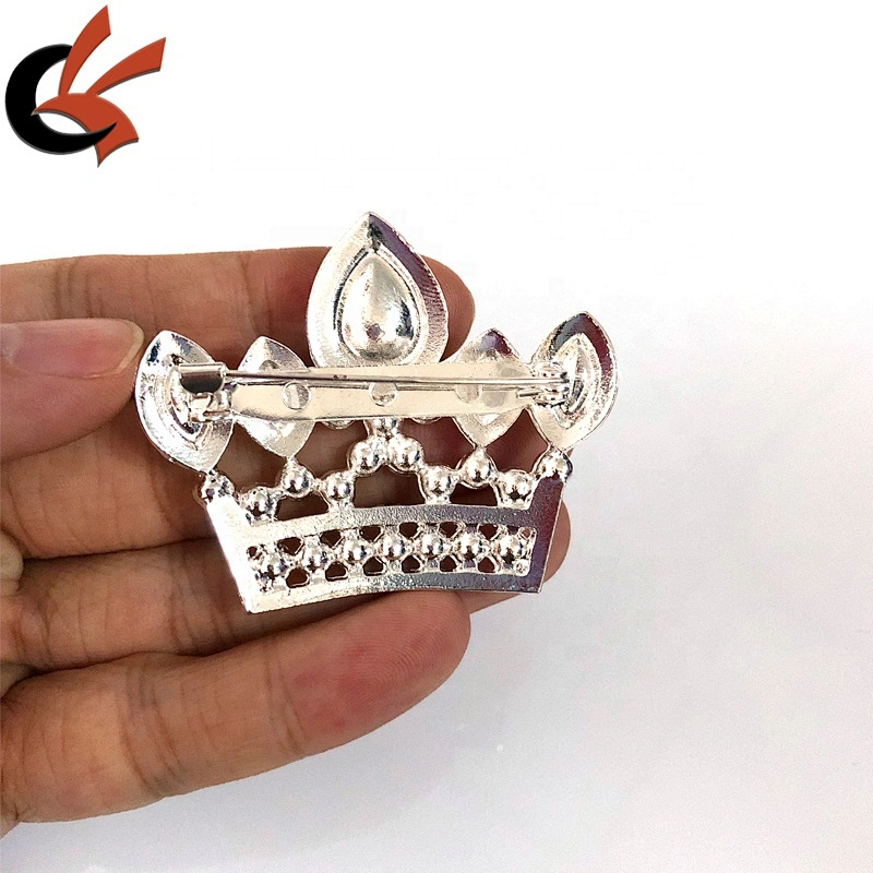 Wedding Bridal Crown Brooch Shinning Clear Rhinestone Silver Plated Cross Pin Brooch