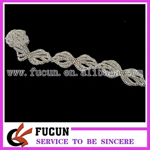 Crystal Clear Bridal Rhinestone Beaded Trim Wedding Accessory Embellishing