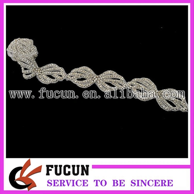 Crystal Clear Bridal Rhinestone Beaded Trim Wedding Accessory Embellishing