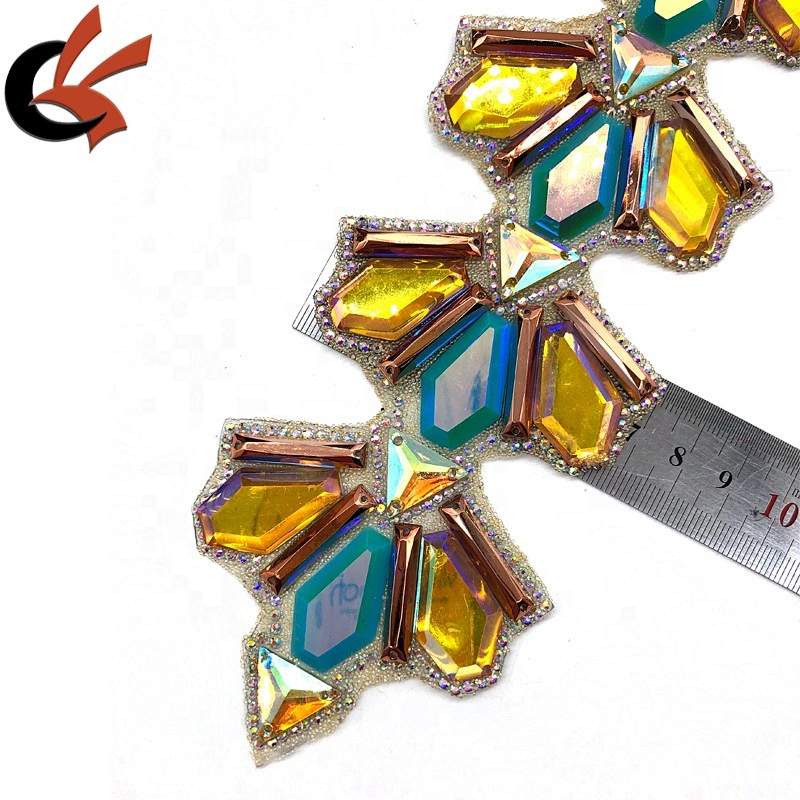 large resin stones decorative Hot fix rhinestone trimming tape back with glue