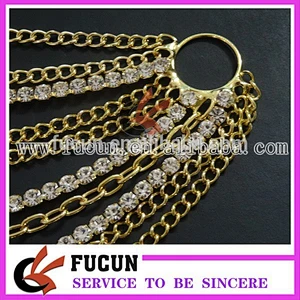 Hot sale gold plated wholesale diamond/rhinestone bikini connectors