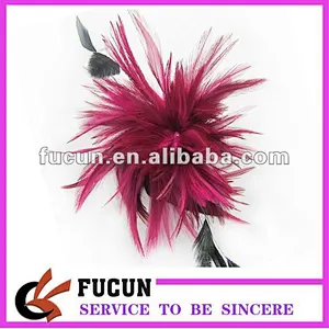 handmade women lady bridal wedding party fascinator hair clip feather accessory
