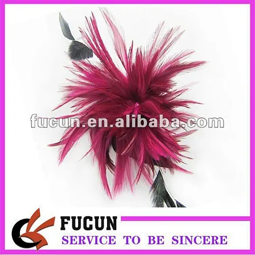 handmade women lady bridal wedding party fascinator hair clip feather accessory