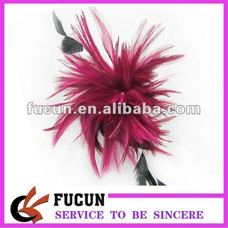 handmade women lady bridal wedding party fascinator hair clip feather accessory