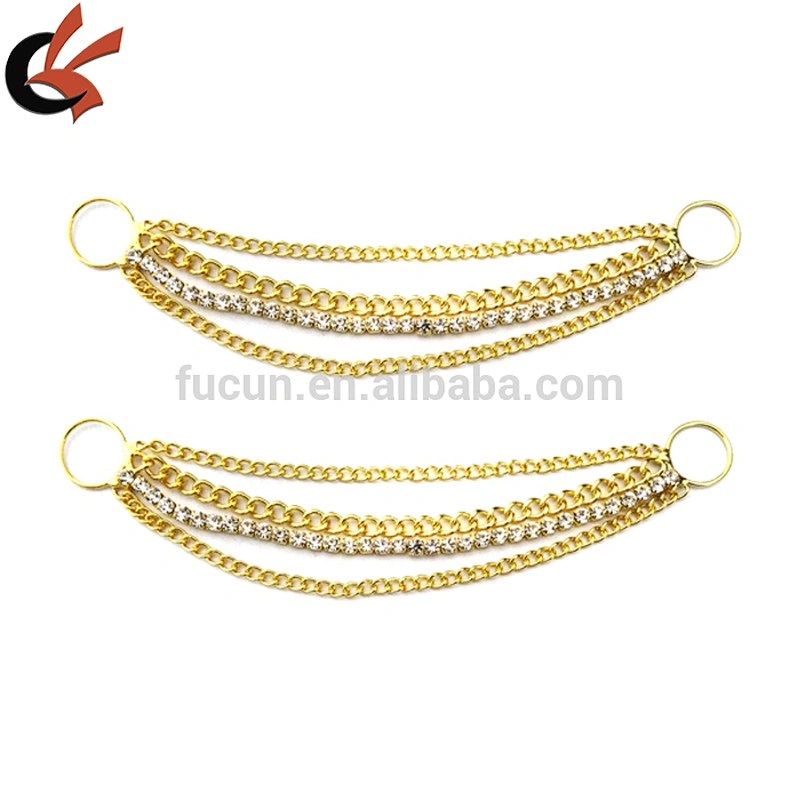GOLD multi chain crystal rhinestone bikini connectors