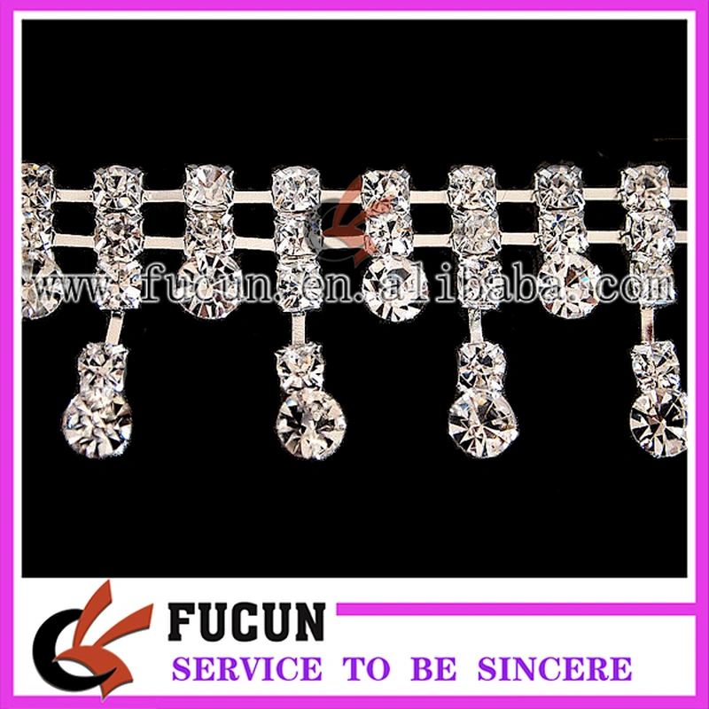 rhinestone crystal pendant trims beaded banding chain