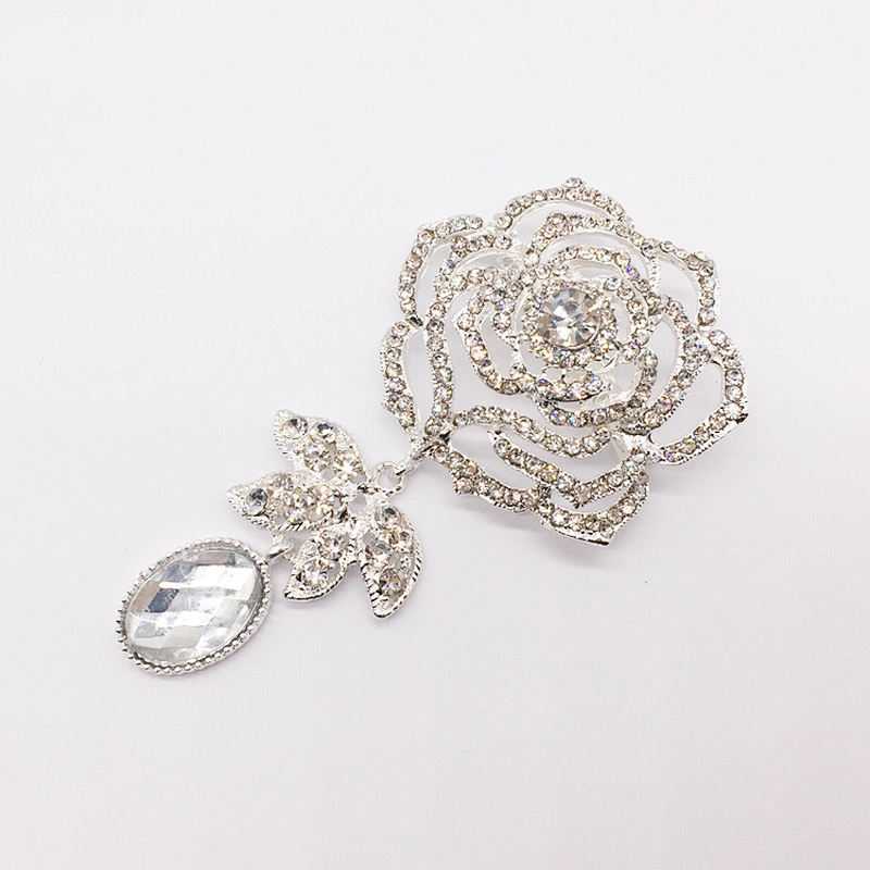 New Arrival Promotion Rose Shape Women Flower Brooch Pin