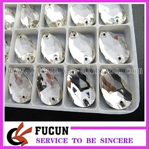 17*28mm sew on tear drop crystal glass stone for wedding dress decoration