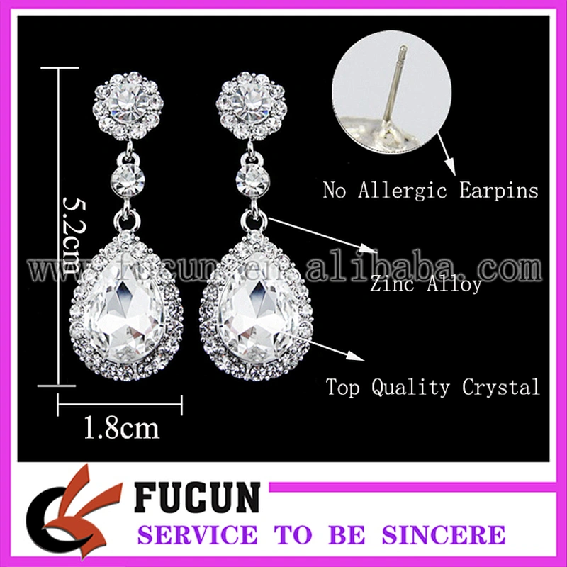 2017 fashion jewellery crystal zircon ladies earrings