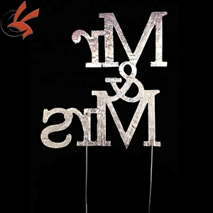 Large Mr & Mrs Rhinestone Diamante Crystal Wedding Engagement Cake Topper Decorations