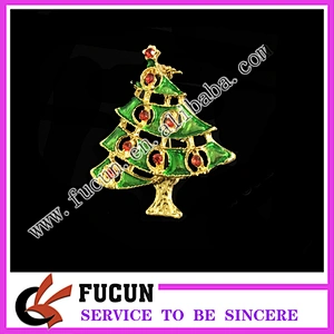 2018 hot sale Europe Christmas gifts wholesale Christmas tree brooch