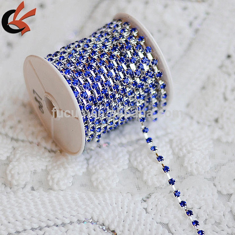 Wholesale strass roll rhinestone sparse cup chain for garment decoration