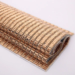 Custom 24*40cm hot fix rhinestone mesh 3*7mm rectangle flat back hotfix glass stone sheet