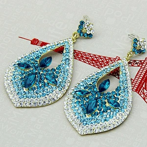 China Supplier Fashion Jewelry Elegant Water Drop Dangle Earrings For Wedding Evening Dresses