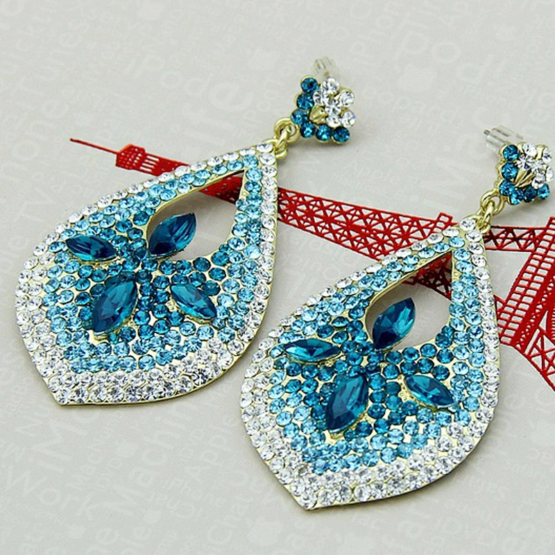 China Supplier Fashion Jewelry Elegant Water Drop Dangle Earrings For Wedding Evening Dresses