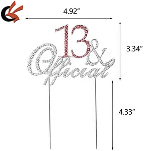 NEW rhinestone 13& Official  Teenager Birthday Cake Topper