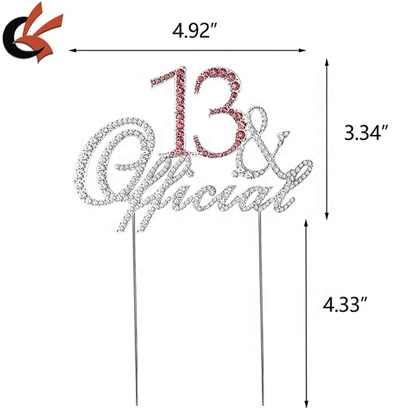 NEW rhinestone 13& Official  Teenager Birthday Cake Topper