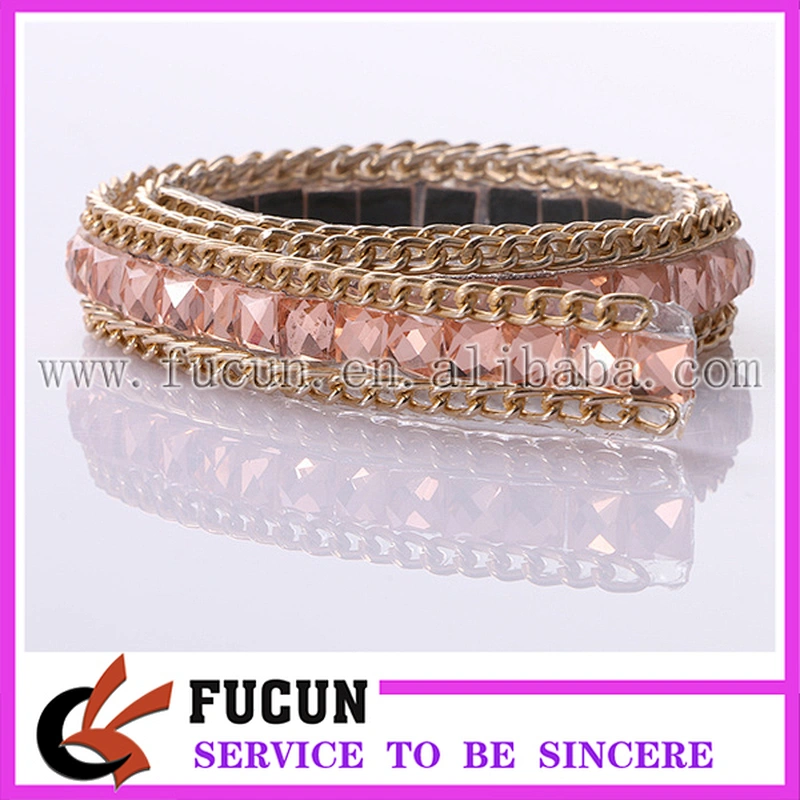 Hot Fix metal chain acrylic Crystal Rhinestone Mesh Trimming for garment,shoe,hat decoration
