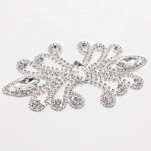 Bling smooth delicate flat back strass clear rhinestone princess headpiece applique for sale