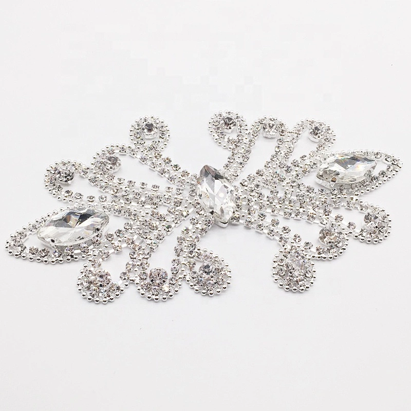 Bling smooth delicate flat back strass clear rhinestone princess headpiece applique for sale