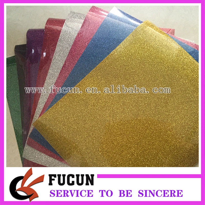 Factory Wholesale Glitter Heat Transfer Vinyl/Various Colors PU Heat Transfer Film T-shirt Vinyl Sheet