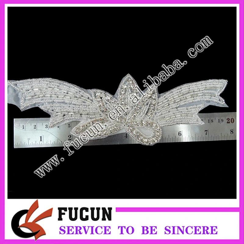 Fashion Wedding Rhinestones Applique Trimming/Bridal Sash Embroidery Designs