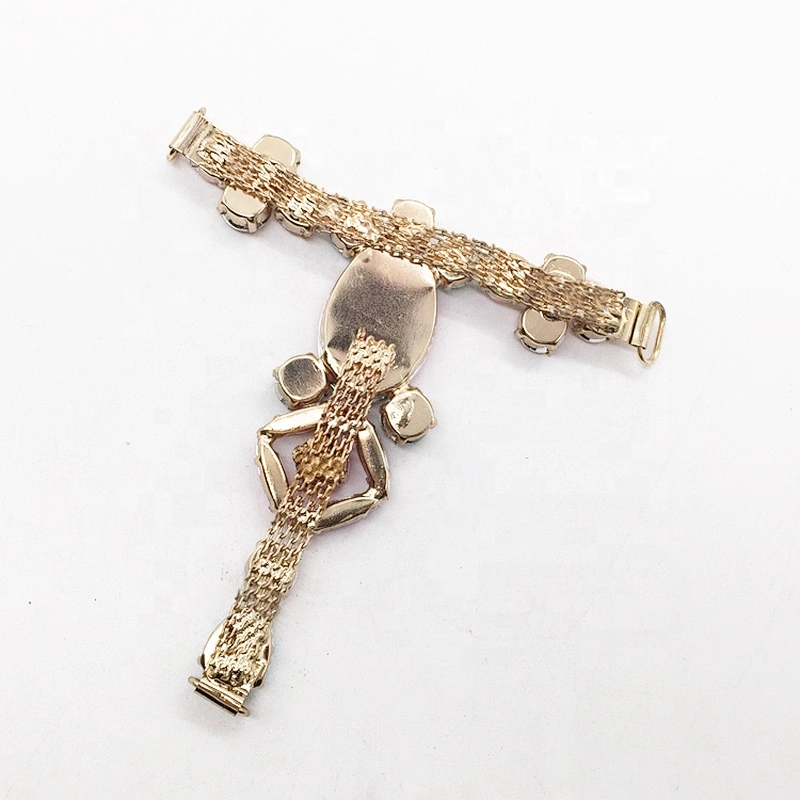 Handmade good price candy color shoe rhinestone buckle upper for sandals