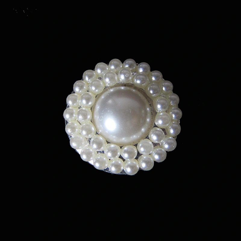 cheap wedding decoration fancy imitated small size pearl beaded button brooch