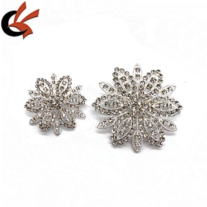 New Silver clear crystal rhinestone flower brooches