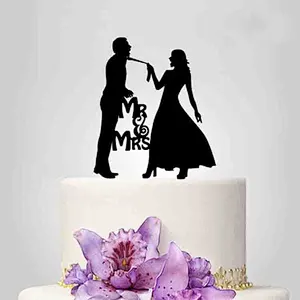 wedding couple design acrylic cake pick cake topper for wedding decoration