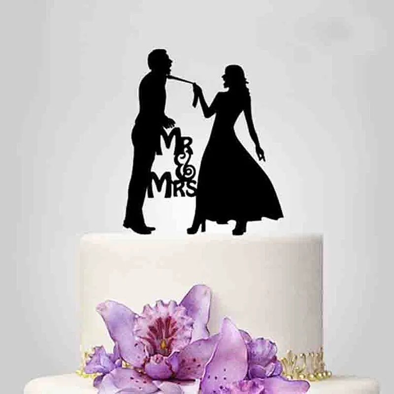 wedding couple design acrylic cake pick cake topper for wedding decoration