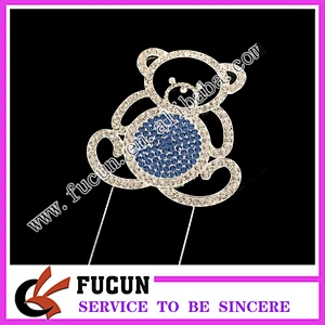 Wholesale New items Hot sale Diamante bear cake topper for child party