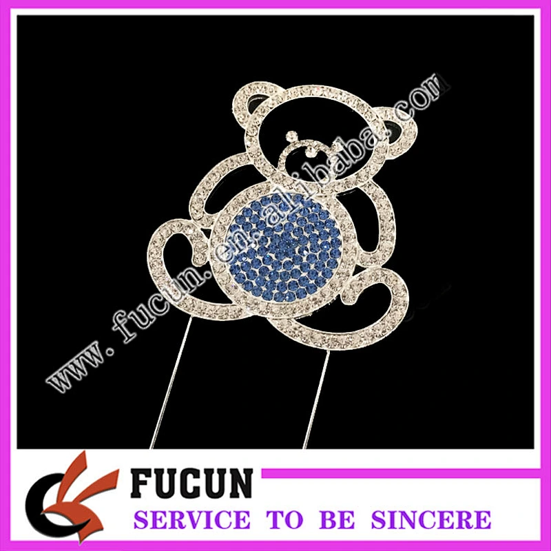 Wholesale New items Hot sale Diamante bear cake topper for child party